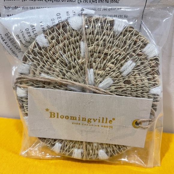 BLOOMINGVILLE Woven Seagrass Coasters - Picture 7 of 10